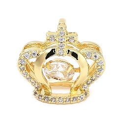 Настоящее золото 18K Латунные микро проложить кубического циркония подвески, корона прелести, стойки покрытие, долговечный, без свинца и без кадмия, реальный 18 k позолоченный, 14x14x6.5 мм, отверстие : 3x3 мм