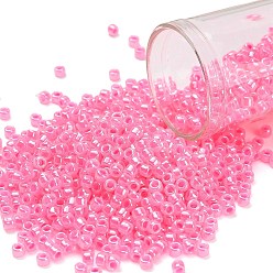 (910) Ceylon Hot Pink Тохо 8/0 круглые бусины, японский бисер, (910) цейлонский ярко-розовый, 3 мм, отверстие : 1 мм, Около 1110 шт / 50 г