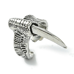 Античное Серебро Мужские кольца на палец-манжету из сплава лап, открытые кольца, без свинца и без кадмия, античное серебро, 6~8 мм, внутренний диаметр: регулируемый