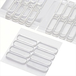 Clear 8 Sheets Oval Self Adhesive Door Knob Bumpers, Transparent Square Soft Silicone Wall Protector, Clear, 76x75x2mm, Oval: 35x10mm, 8pcs/sheet