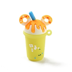 Желтый Большие подвески из непрозрачного пластика из ПВХ, кремовый, желтые, 51x33.5x24.5 мм, отверстие : 3 мм