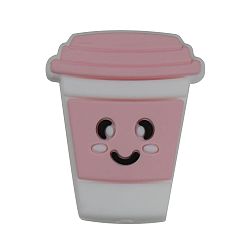 Pink Пищевые экологически чистые силиконовые фокусные шарики, чашка с улыбающимся лицом, розовые, 31x25x9 мм
