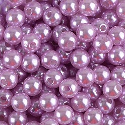 Сливовый Абс пластиковые жемчужные бисера, круглые, слива, 20 мм, отверстие : 2 мм