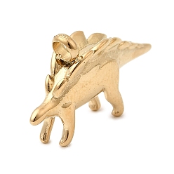 Золотой 304 подвески из нержавеющей стали, очаровывать стегозавра, золотые, 14x25.5x5.5 мм, отверстие : 2.7 мм