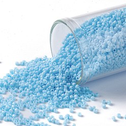 (43) Opaque Blue Turquoise Тохо 15/0 круглые бусины, японский бисер, (43) непрозрачная голубая бирюза, 1.5 мм, отверстие : 0.7 мм, Около 3000 шт / 10 г