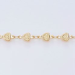 Золотой Ионное покрытие (ip) вручную 304 звенья цепи из нержавеющей стали, пайки, с катушкой, сердце, золотые, 10x5x1 мм, около 32.8 футов (10 м) / рулон