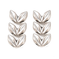 Античное Серебро Сплавочные овальные бусины тибетского стиля , лист, античное серебро, 5x7x2.5 мм, отверстие : 1.2 мм