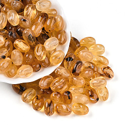 Перу Прозрачные акриловые бусины, овальные, два тона, Перу, 14x10x8.6 мм, отверстие : 1.8~2 мм, Около 595 шт / 500 г