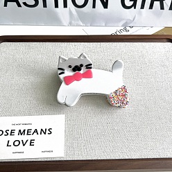 Белый Заколки для волос в форме когтей из ацетата целлюлозы, аксессуары для волос для женщин и девочек, форма кошки, белые, 60x90 мм