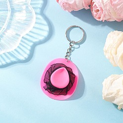Ярко-Розовый Пластиковые брелки для шляп, с железными разрезными брелоками, платина, ярко-розовый, 104 мм