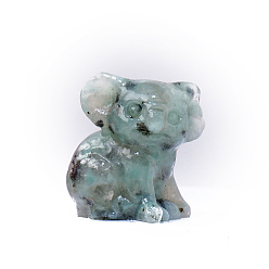 Джаспер Кунжут Украшение дисплея скульптуры из натуральной кунжутной яшмы, для домашнего офисного стола, коала, 32x30 мм