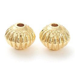 Real 18K Gold Plated Rack Plating Alloy Corrugated Beads, Lead Free & Cadmium Free, Long-Lasting Plated, Lantern, Real 18k Gold Plated, 8x6.5mm, Hole: 1.5mm