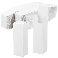 Белый Бумажные коробки для хранения подарков, Картонные коробки для упаковки флаконов с эфирными маслами, прямоугольные, белые, 4.8x4.8x14.7 см