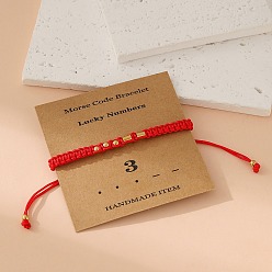 Красный Браслеты из нержавеющей стали в стиле азбуки Морзе для женщин и мужчин, красные, 5-1/2~10-1/4 дюйм (14~26 см)