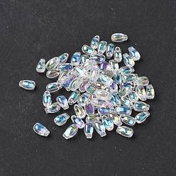 Прозрачный АВ 70шт 5г бусины миюки, японский бисер, слеза, ясно AB, 5.5x3x3 мм, отверстие : 1 мм