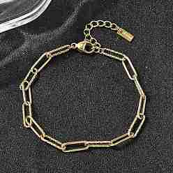 Настоящее золото 18K 304 женские браслеты-цепочки со скрепками из нержавеющей стали, ионное покрытие (ip), реальный 18 k позолоченный, 6-1/4 дюйм (16 см)