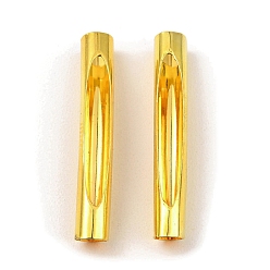 Золотой Бисера латунной трубки, полые изогнутые трубки, золотые, 35x5.5 мм, отверстие : 5.5 мм