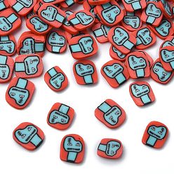 Бирюза Кабошоны из полимерной глины ручной работы на тему Хэллоуина, призрак, бирюзовые, 5x4.5x1 мм, Около 35714 шт / 1000 г