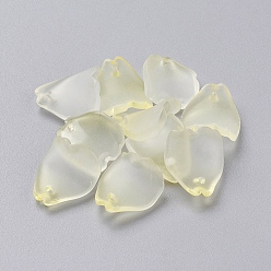 Шампанско-Желтый Стеклянные прелести, окрашенная и подогревом, матовые, лепесток, шампанское желтый, 13x11x4 мм, отверстие : 1 мм