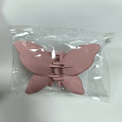 Лосось Заколка для волос с матовой бабочкой, пластиковая заколка для волос с конским хвостом в виде бабочки для женщин, salmon, 59.94x67.82x44.96 мм