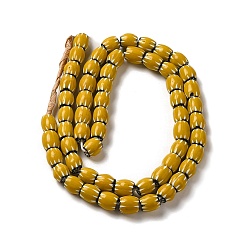 Goldenrod Handmade Nepalese Lampwork Beads, Rondelle, Goldenrod, 9~14x8~13mm, Hole: 2mm, about 53~61pcs/strand, 25~25.98''(63.5~66cm)