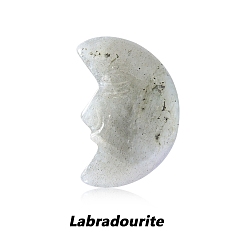 Лабрадорита Резные фигурки исцеляющей луны из натурального лабрадорита, Украшения из камня с энергией Рейки, 30x20x9 мм