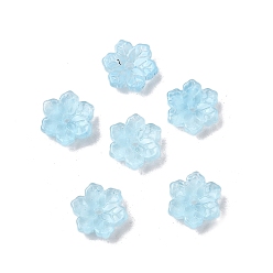 Светло-Синий Стеклянные бусины, снежинка, два тона, голубой, 10x11x3.5 мм, отверстие : 1.4 мм