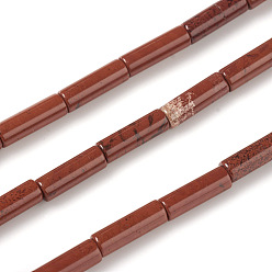 Jaspe Rouge Rouge naturel perles de jaspe brins, colonne, 13~14x4mm, Trou: 1mm, Environ 30 pcs/chapelet, 15.9 pouce (40.5 cm)