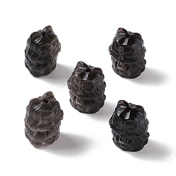 Silver Sheen Obsidian Natürliche silberne Obsidianperlen, Fuchs, 18~18.5x14x13 mm, Bohrung: 2 mm