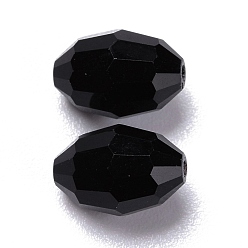Черный Стекло имитация австрийских хрустальных бусин, граненые, овальные, чёрные, 11x8 мм, отверстие : 0.8~1.4 мм