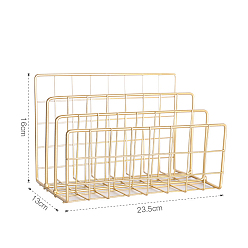 Золотой 3 раздел железный файловый органайзер, трапециевидные, золотые, 130x235x160 мм