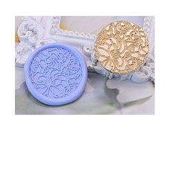 Цветок Круглая золотистая сургучная печать, латунная головка штампа, для приглашений, конверты, подарочная упаковка, цветок, 25 мм