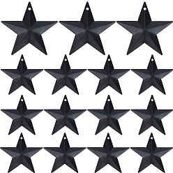 Черный Железные подвески, звезда очарование, чёрные, 45x47x3 мм, отверстие : 1 мм, 30 шт / коробка