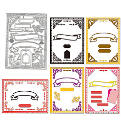 Rectangle Углеродистая сталь разрезает трафареты, для diy scrapbooking, Фотоальбом, декоративная бумага для тиснения, цвет нержавеющей стали, прямоугольные, 150x110x0.8 мм