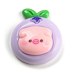 Свинья Кабошоны из непрозрачной смолы на тему свиньи, розовые, свинья, 22x20x9 мм