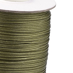 Dark Olive Green Korean Waxed Polyester Cord, Dark Olive Green, 1mm, about 85yards/roll