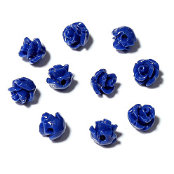 Морской Синий Бусины из искусственной коралловой смолы, для материалов для изготовления аксессуаров своими руками, Marine Blue, 6 мм, отверстие : 1.4 мм