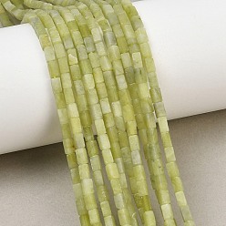 Chinese Jade Naturales chinos de cuentas de jade hebras, cuboides, 4~5x2.5x2~2.5 mm, agujero: 0.7 mm, sobre 82 unidades / cadena, 14.96 pulgada (38 cm)