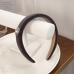 Розово-Коричневый Ткань ленты для волос, с пластиковой имитационной жемчужиной, розово-коричневый, 158x150 мм