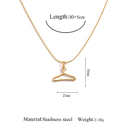 Others 304 Stainless Steel Pendant Necklaces, Golden, Hanger, 15.75 inch(40cm), pendant: 16x21mm