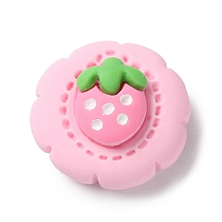 Клубника Непрозрачные кабошоны из смолы, мультяшные кабошоны, клубника, 21x22x10 мм