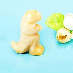 Топаз Нефрит Резные фигурки динозавров из натурального топаза и нефрита, для домашнего офиса настольный орнамент фэн-шуй, 50.8 мм