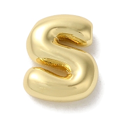 Letter S Brass Pendants, Long-Lasting Plated, Real 18K Gold Plated, Letter S, 10x8x3.5mm, Hole: 1.4mm
