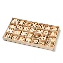 Mocassin Blocs de construction lettres anglais créatif, jouets d'apprentissage en bois, lettre a ~ z, mocassin, 23.5~32.5x9~32.5x3mm