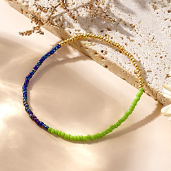 (52) Непрозрачная лаванда Цветные стеклянные круглые бусины, растягивающиеся браслеты для женщин, разноцветные, внутренний диаметр: 6-7/8 дюйм (17.5 см)