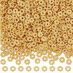 Golden 1000Pcs Alloy Spacer Beads, Lead Free & Cadmium Free, Flower, Golden, 5x5x1.5mm, Hole: 1.6mm