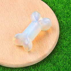 Опал Резные фигурки из кости из опалита, для домашнего офиса настольный орнамент фэн-шуй, 34x20x10~14 мм