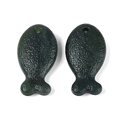 Other Jade Ocean Natural Jade Pendants, Fish Charms, 48x26x11~11.5mm, Hole: 3.5mm