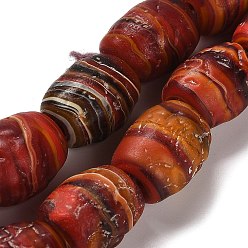 Красный Бусы лэмпворк ручной работы, овальные, красные, 17~17.5x13~14 мм, отверстие : 3~4 мм, около 10 шт / нитка, 6.69 дюйм (17 см)