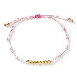 Фламинго Латунные круглые бусины плетеные браслеты из бисера, плетеные браслеты из волоконного шнура для женщин, фламинго, внутренний диаметр: 11 дюйм (28 см)